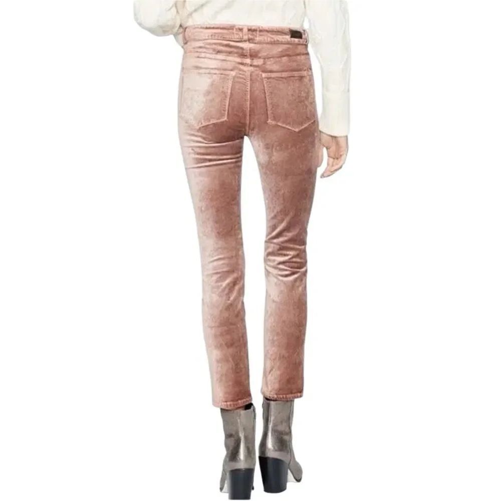 PAIGE Cindy Twisted-Seam Velvet Jeans Blush Size 23
